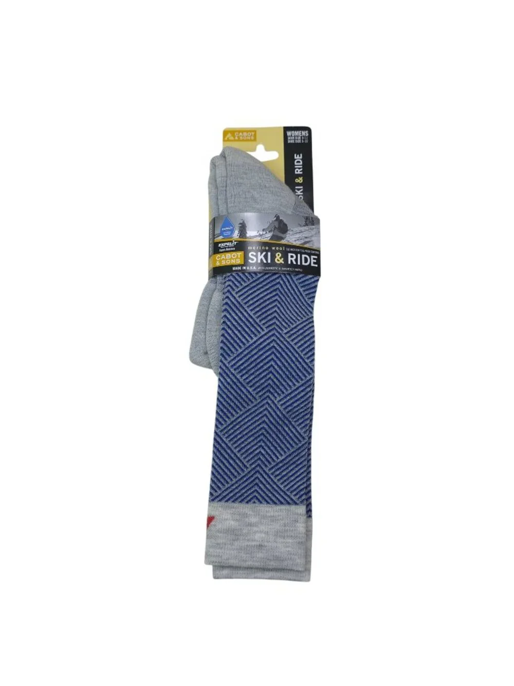 Cabot & Sons Womens Ski & Ride Socks Merino Wool Blend Moisture-Wicking Made USA